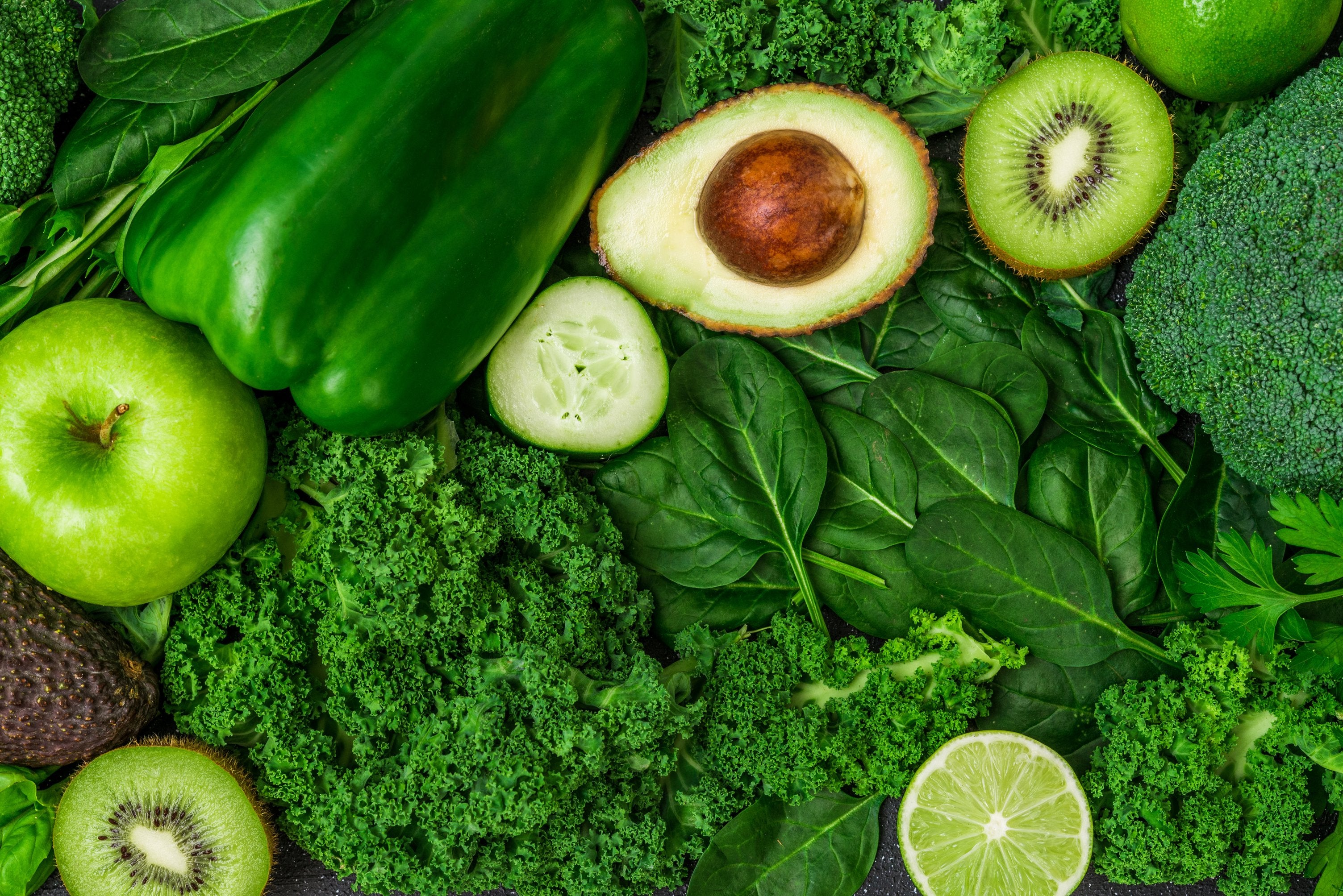 image showcasing a variety of green vegetables in different forms, suggestive of a treatment or therapy