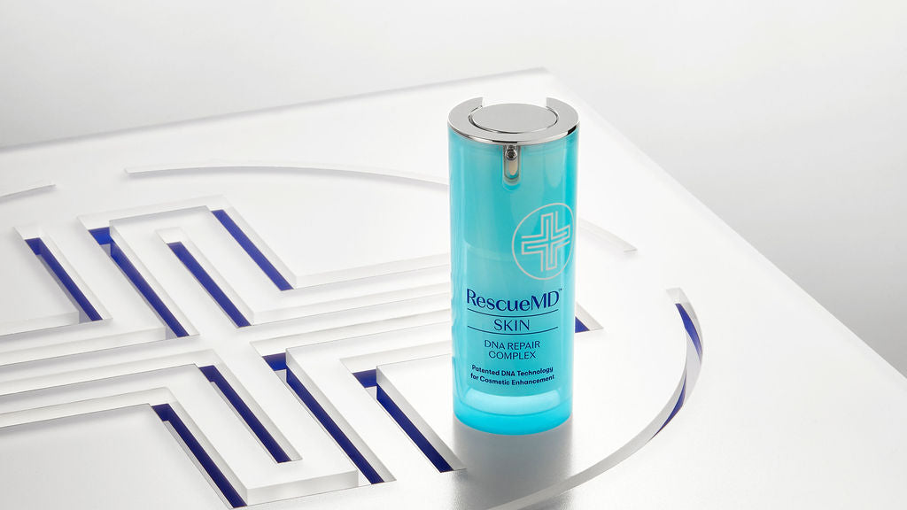 RescueMD bottle container on glass table