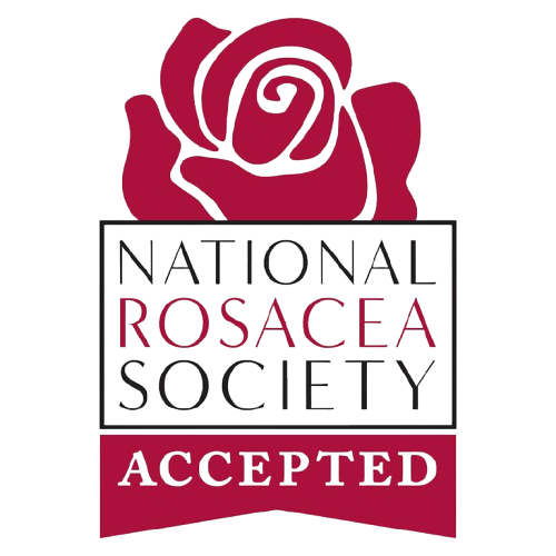 National Rosacea Society Accepted seal for clinically tested rosacea treatment.